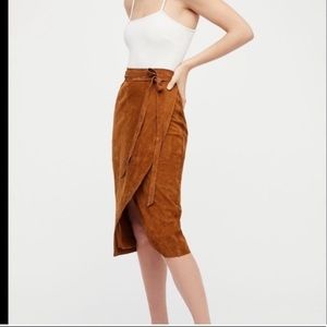 Free people suede wrap skirt size 00